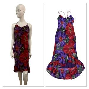 Vintage Y2K Express Silk Floral Slip Dress
